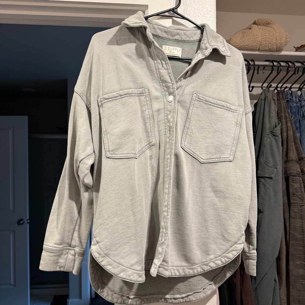 Z Supply Light Green Button-Up Shirt